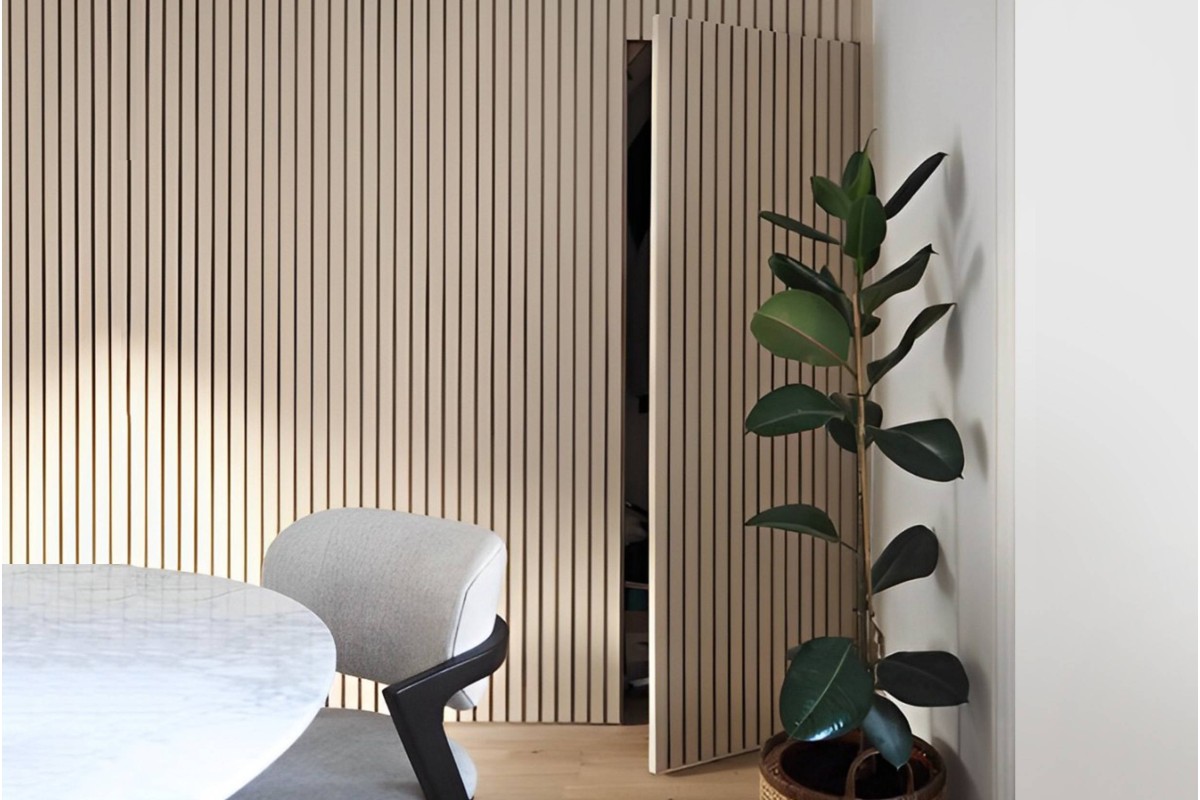 [Project] Hidden Door for Decorating Modern Lobby Interior with Fluted Panel