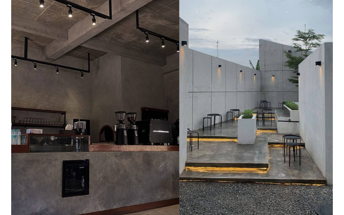 Concrete Wall Design for Industrial Theme Your Cafes