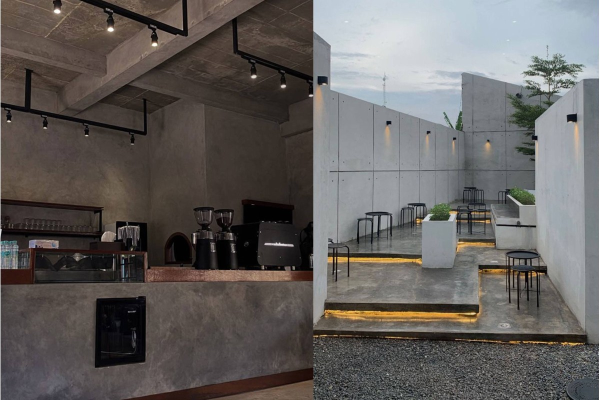 Concrete Wall Design for Industrial Theme Your Cafes