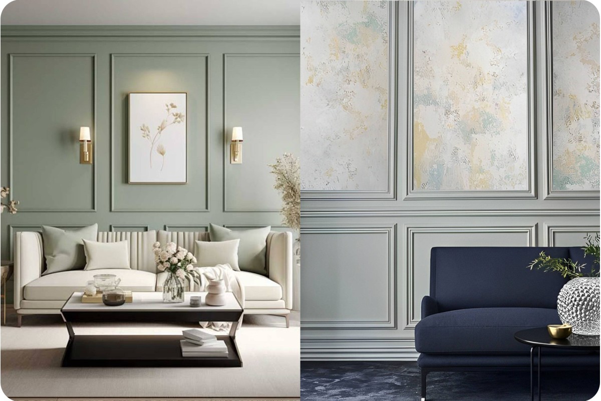 Elevate Your Interiors: Seamlessly Integrating Wainscoting with Wallpaper, Fluted Panels, and Paint