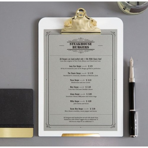 White & Gold Clipboard