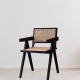 Wood Rattan Woven Armrest Chair