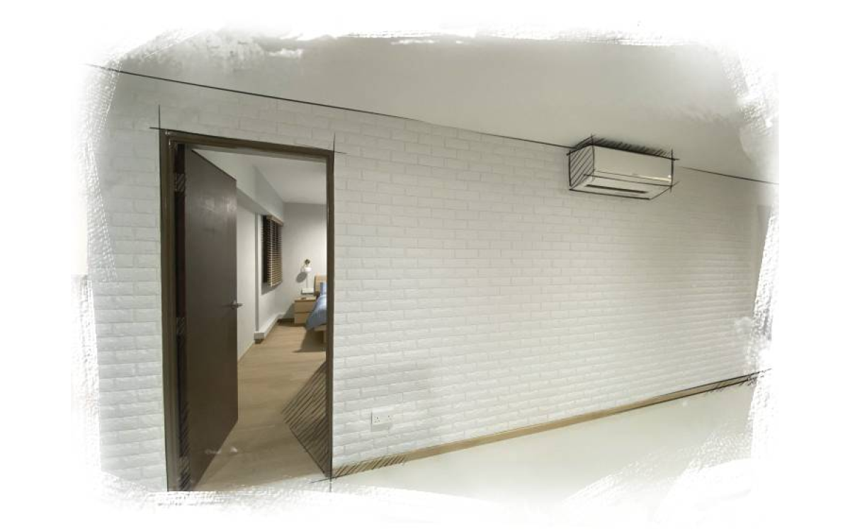 [Project] Decorate a Brick Wall for a Living Room with 3D Brick Wall