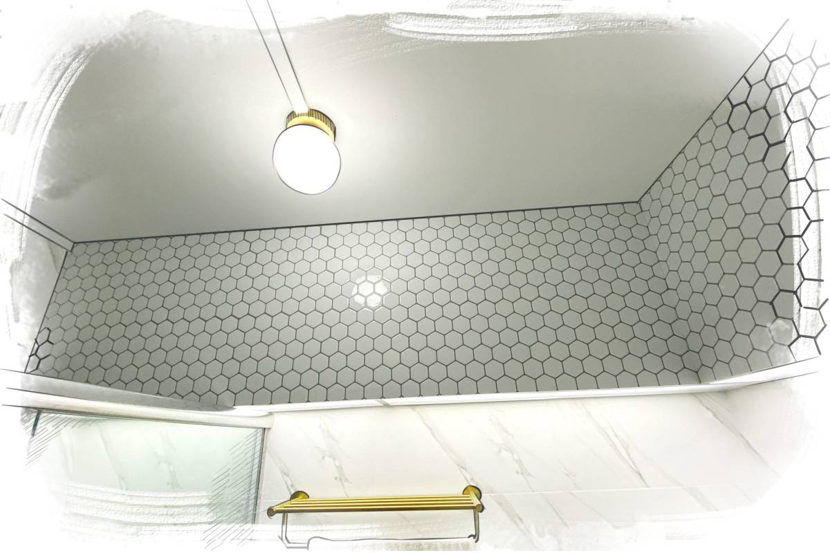 [Project] 3D Hexagon Wall sticker for bathroom