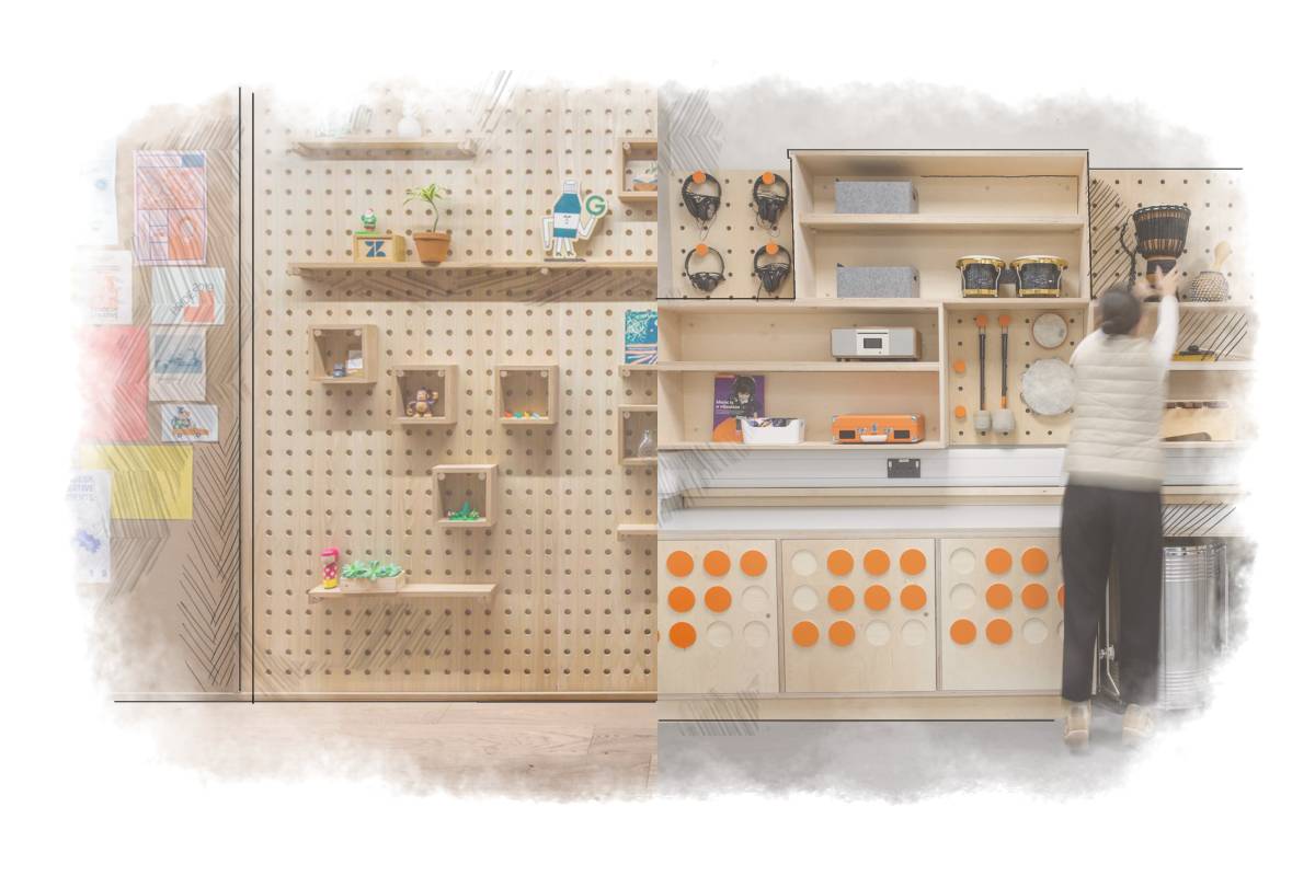 Pegboard Wall to Create Tidy Room