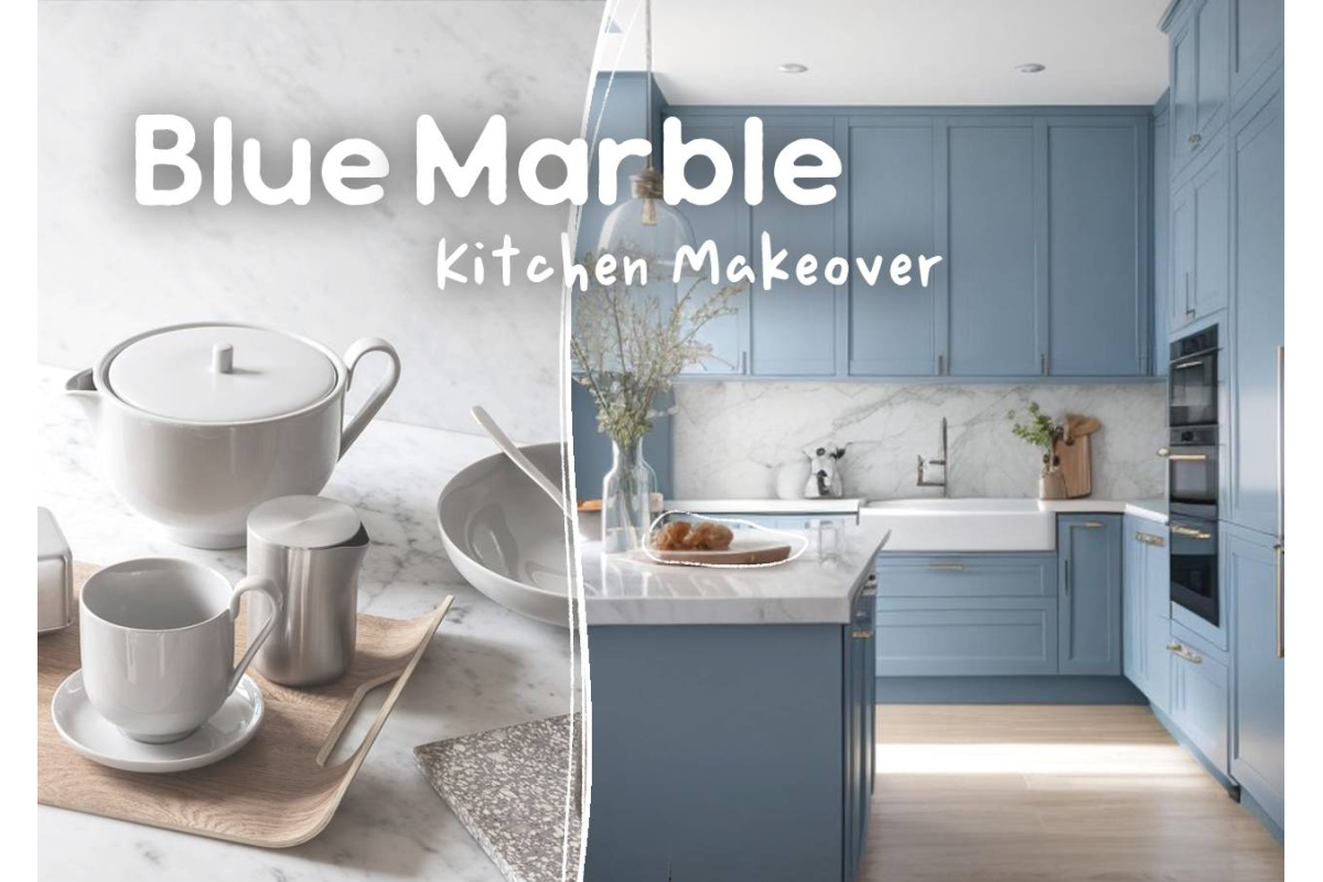 [Project] Blue Marble Kitchen Interior Makeover with Infeel Laminate Sticker