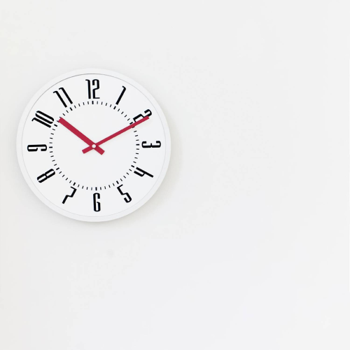 Classic White Frame Numeric Wall Clock [K13]