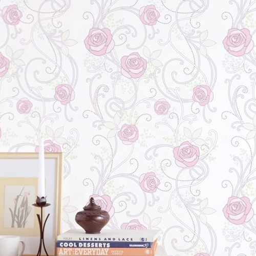 Floral Design Self Adhesive Wa..