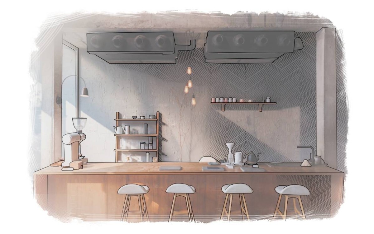 Concrete Wall Design for Industrial Theme Your Cafes