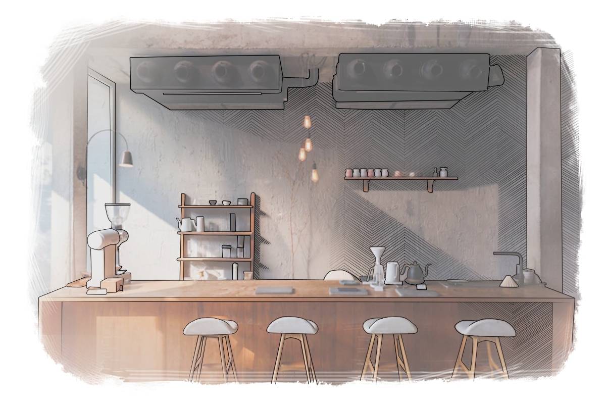 Concrete Wall Design for Industrial Theme Your Cafes